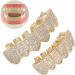 Hip Hop Diamond Braces Set - Gold Plated Copper Bling Decoration for Halloween Party - Buy Online on GoSupps.com