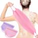 Prasacco 2 Packs Back Scrubber for Shower Exfoliating Wash Cloths Body Scrubber Washcloth Towel Deep Cleans Extended Length Back Washers Scrubbers with Stretchable Pull Strap for Women Man