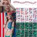 beiling Luminous Independence Day Temporary Tattoos Stickers  10 Sheets Fluorescent Tattoo Stickers for July Fourt  Holiday Celebration Activity Glow in the Dark Men Women Kids Fake Body Art Decors