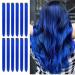 12 PCS Blue Hair Extensions Clip in 22Inch Blue Hair Extensions Colorful Straight Extensions Hair Highlights Accessories for Kid Girls Women Party Hair Decor 12pcs-Blue