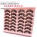 Royaomis Clear Band Fluffy Lashes | C/B Curl Mink Eyelashes | Natural Wispies | 14 Pairs Faux Mink Eyelashes Pack - Buy Online on GoSupps.com