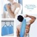 4-Piece Men's Exfoliating Back Scrubber Set - Dual Sided Washcloth with Handles for Deep Cleanse - Dark Blue - Buy Online on GoSupps.com