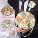Yhsheen Rhinestone Crystal Brooch Pins Wedding Bouquet Set Gold - 4pcs - Buy Online on GoSupps.com
