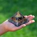 Orgonite Crystal Triple Protection Pyramid | Black Tourmaline Tiger Eye & Hematite | Flower of Life for Luck & Prosperity | International Shipping - Buy Online on GoSupps.com