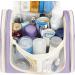 Women's Large Travel Hanging Toiletry Wash Bag Organizer - Light Purple Cosmetic & Makeup Case - Buy Online on GoSupps.com