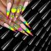 XXL false nails tips 500 Long stiletto nail tips wrong nail half cover press on fake nails for women girls christmas 0076-e2 0.18 ml (500 pack)