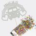 Cakeshop Cake Decoration Pack | Campervan 60s Theme Premium Double Sided Glitter Card Cake Topper & 25g Party Pack of Cake Sugar Sprinkles | Custom Name & Age Cake Decorations (Light Silver) Prime Glitter Card: Light Silver