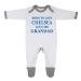 'Born to Love Chelsea Just Like Grandad' Baby Boy Girl Designed and Printed in the UK Using 100% Fine Combed Cotton 12-18 Months White/Grey Trim