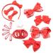25 Piece Girls School Hair Set Red Hair Accessories Bow Clips Bobbles Headband Girls Hair