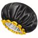 Mikimini Extra Large Black Shower Hoods (2-Pack) for Men & Women - Waterproof Thick Braids Reusable XL Bathroom Hair Protection with Bright Yellow Edge - Buy Online on GoSupps.com