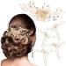 5 Pieces Wedding Hair Accessories for Brides  Pearl Crystal Rhinestone Hair Comb Hair Pins Bridal Hair Accessories  Gold Hair Accessories for Brides Bridesmaids Women Girls (Gold)