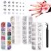 5800 pieces of rhinestones glittering stones face rhinestones nail gems with tweezers diamonds for carnival decorations nail art diy tinker gift decoration carnival (multicolored)