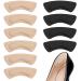 Silicone Heel Grips (5 Pairs) Heel Pads for Shoes Too Big Women & Men Self-Adhesive Shoe Heel Grips Filler Improved Shoe Fit and Comfort Stop Heel Slip and Blister (Black+Pale Apricot)