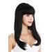 WIG ME UP MA116-1 Women's Long Straight Black Wig with Bangs - Retro 50s Style eCommerce Shipping Worldwide - Buy Online on GoSupps.com