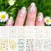 Kalolary Sunflower Daisy Nail Stickers 12 Sheets 3D Nail Polish Sunflower Stickers Blossom Flowers Nail Art Self-Adhesive DIY Nail Decal for Nail Accessories Decorations