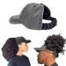 CurlCap Natural Hair Backless Cap – Satin Lined Baseball Hat for Women Black Denim
