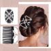CCbeauty 4pcs Magic Hair Combs & Clips Set | Elastic Stretchy Combs for Women | Decorative Wood Beaded Bun Maker | DIY Hair Accessories for Girls - Buy Online on GoSupps.com