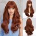 Haircube auburn wig with pony synthetic women's wigs long wavy neat heat -resistant wig for everyday use natural and conveniently chestnut brown