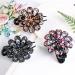 WYCHUN 3PCS Womens French Curved Duckbill Hair Clips with Flower Rhinestone Design - Multi-colored | Stylish Barrettes for Thick Hair - Buy Online on GoSupps.com