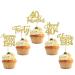 30 Pieces Vintage 1984 Cake Toppers Glitter Happy 40th Forty Awesome Since 1984 Cupcake Toppers 40 Fabulous Cake Decoration for 40th Birthday Wedding Anniversary Party Cake Decorations Gold Gold 40th