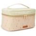 Lucky Brand Women's Cosmetics Bag - Travel Makeup and Toiletries Train Case Organizer White Floral Print