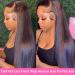 KITTYWAY 24 Inch Straight Lace Front Human Hair Wig for Black Women - Pre Plucked, 180 Density, HD Lace Frontal, Brazilian Natural Color - with Baby Hair and Bleached Knots - Buy Online on GoSupps.com