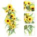 Zerodeko Sunflower Wall Hanging Artificial Plant Home Sunflower Decoration Hanging Garland with Green Leaves Green Artificial Leaves Outdoor Decorations Pendant Silk Cloth Indoor Yellow 55x22cm - Buy Online on GoSupps.com