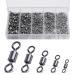 Realure 200/300 pieces carabiner whirl fishing trout 5 size fishing vertebra Solide rings toning vortex angle vertebrae vertebral carabiner salt water vertebrae fishing accessories vertebrae 4# 8# 10# 200 pieces