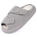 Sisttke Diabetic Slippers for Women Men Adjustable Arthritis Edema Swollen Feet House Shoes Extra Wide 4-5 Wide Women/3-4 Wide Men Light Coffee