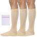 360 RELIEF - Flight Compression Socks Supports | Blood Circulation Travel Work L-XL 3Pairs-Beige