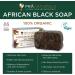 PraNaturals 100% Organic Raw African Black Soap 3x 200g Ethically Sourced and Handcrafted in Ghana For All Skin Types Detoxifying and Anti-Ageing All Pure Natural Lotion Vegan Unprocessed - Buy Online on GoSupps.com