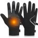 Puliou gloves children riding gloves winter warm bicycle gloves anti-slip windproof light touchscreen waterproof running gloves for young girls 4-12 years TM11 L