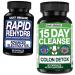 Saint Mingiano 15 Day Cleanse | Colon Detox with Natural Laxative - with - Rapid Rehydr8 Electrolyte Supplements Prevention of Cramping and Supports Muscle Endurance and Recovery - 100 Capsules