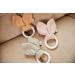 Jollein Bei ring Baby Bunny Ears Wild Rose - Oeko-Tex Certified Cotton & Silicone Dental Aid - Ideal Baby Toy Greifling - Buy Online on GoSupps.com