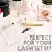 Amber Lash Clear Large Volume 2-in-1 Acrylic Eyelash Extension Holder with Jade Stone Glue Pallet - International Shipping Available - Buy Online on GoSupps.com