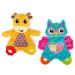 teytoy 2 Pcs Crinkle Toys for Baby with Teether  Baby Teething Sensory Toys Newborn Bib Saliva Soother Towel  Soft Snuggle Sleeping Security Blanket for Unisex Babies 0-36 Months Gifts(Owl and Deer)