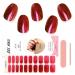 Kalolary Gel Nail Strips Red Chrome Full Wrap Gel Nail Polish Stickers for Christmas New Year Metallic Mirror Effect Nail Wrap Long Lasting Salon Quality Nail File Wood Stick Chrome Red