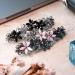 Elegant Hair Clips for Women & Girls | Sparkling Glitter Rhinestones & Flower Wreath Hairpins - Fashion Hair Jewelry in Black & Gray/Pink & Dark Blue - Buy Online on GoSupps.com