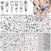 Snake Nail Art Stickers Decals Designer Nail Stickers Nail Art Supplies 3D Gothic Nail Decals Black Dark Skull Heart Lips Moon Ghost Nail Designs Stickers for Acrylic Nails Art Decoration (8 Sheets) Z-1