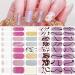 CHANGAR French Nail Polish Stickers Glitter Nail Polish Strips Decals Full Nail Wraps Stickers French Tip Design Adhesive Nail Art Decals with 2 Nail File for Home Women Girls DIY Nail Art - Buy Online on GoSupps.com