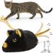 Vealind cat toys electrical play mouse play mice for cats with a feather tail interactive toy mouse with USB cable (black)