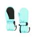 HIGHCAMP Winter Snow Ski Mitten Gloves Waterproof with Zipper on Long Cuff for Kids Toddlers Boy Girl M (6-8 Y) Aqua