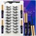 DUOERLA Magnetic Eyelashes Natural Look Wispy Cat Eye Magnetic Lashes with Eyeliner Kit Upgraded Long Lasting Reusable Easy to apply Black with Applicator Vegan & Cruelty Free 10 Pairs Wispy Cat-Eye Magnetic Lashes 10 Pairs