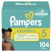 Diapers Size 5, 104 Count - Pampers Swaddlers Disposable Baby Diapers, Enormous Pack (Packaging May Vary) Size 5 (Pack of 104)