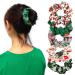 Christmas Hair Ties Xmas Elastic Hair Scrunchies Hair Bands Stretchy Christmas Hair Ropes Hair Loop Christmas Hair Accessories for Women