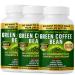 Green Coffee Bean Extract 100% Pure Green Coffee Bean Capsules 50% Chlorogenic Acid 1000 mg Strength 180 Capsules 6 Month Supply Non-GMO and Gluten Free Traditional Herbal Supplement