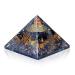 Orgonite Crystal Triple Protection Orgone Pyramid with Black Tourmaline Tiger Eye and Hematite Crystals Flower of Life Pyramid Dispels Negative Energy to Promote Luck and Prosperity