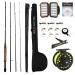 Wild Water Fly Fishing 9 Foot, 4-Piece, 3/4 Weight Fly Rod Complete Fly Fishing Rod and Reel Combo Starter Package