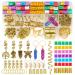 125 Pcs Dreadlocks Loc Hair Jewelry for Women Braids Hair, Crystal Gemstone Pendant Hair Accessories, Gold and Colorful Hair Rings for Braids, Cute Hair Pendants Butterfly Rose Shell and Snake 125 Piece Set