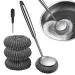 Stainless Steel Scrubber Handle 304 Steel Wool Scrubber Kitchens Steel Wool Scrubber with Long Handle Stainless Steel Scrubbing Scouring Handle Bathroom and More Strong Cleaning Ability for Kitchen